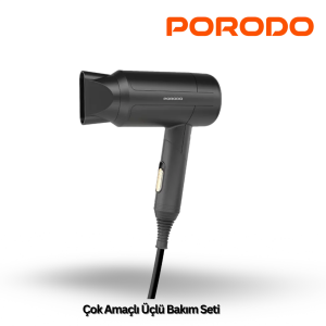 Porodo Lifestyle 1200W Katlanabilir Saç Kurutma Makinesi 1,8 M Kablo - Siyah