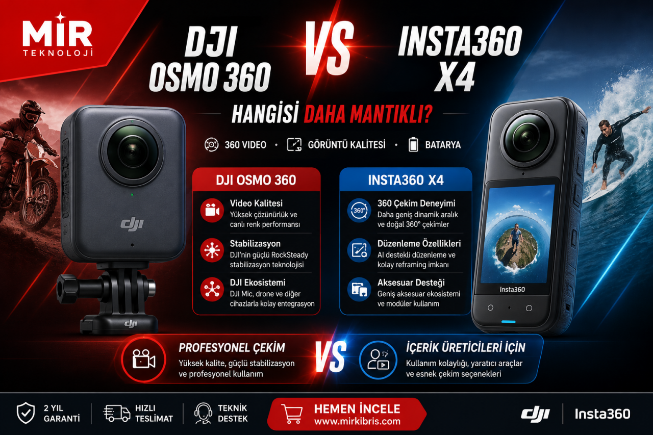 DJI Osmo 360 mı Insta360 X4 mü? Hangisi Daha Mantıklı?