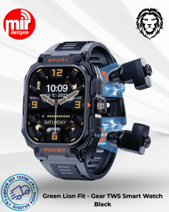 Green Lion Fit-Gear TWS Smart Watch - Black - 2.1 Inch