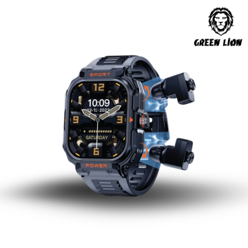 Green Lion Fit-Gear TWS Smart Watch - Black - 2.1 Inch