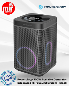 Powerology 300W Taşınabilir Güç İstasyonu Dahili Hi-Fi Hoparlörlü - Siyah