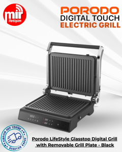Porodo LifeStyle Glasstop Digital Grill with Removable Grill Plate - Black