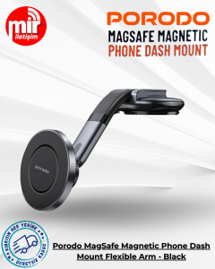 Porodo MagSafe Magnetic Phone Dash Mount Flexible Arm - Black