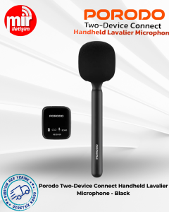 Porodo Two-Device Connect Handheld Lavalier Microphone - Black