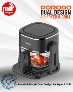 Porodo Lifestyle Dual Design Air Fryer Grill - Black