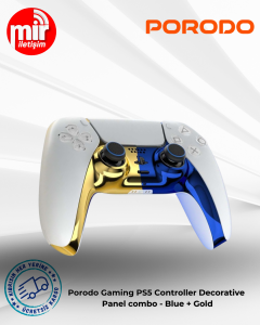Porodo PS5 Controller Dekoratif Kaplama Seti - Mavi/Altın