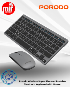 Porodo Wireless Super Slim and Portable Bluetooth Keyboard with Mouse.