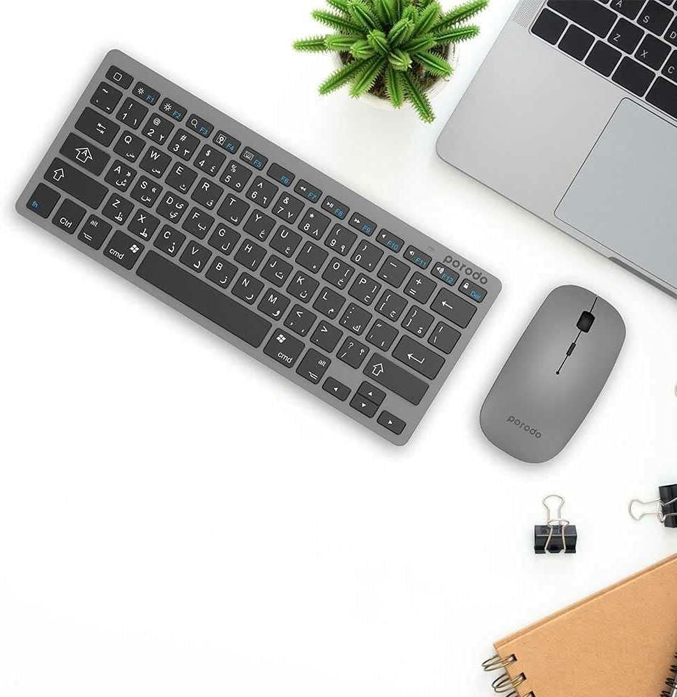 Porodo Wireless Super Slim and Portable Bluetooth Keyboard with Mouse.