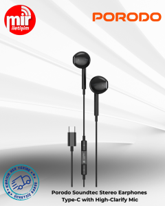 Porodo Soundtec Stereo Earphones Type-C with High-Clarify Mic