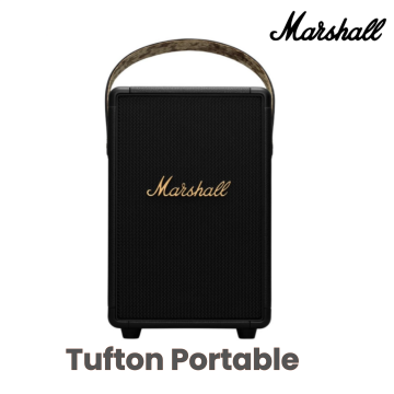 Marshall Tufton Portable Bluetooth Speaker, Black & Brass