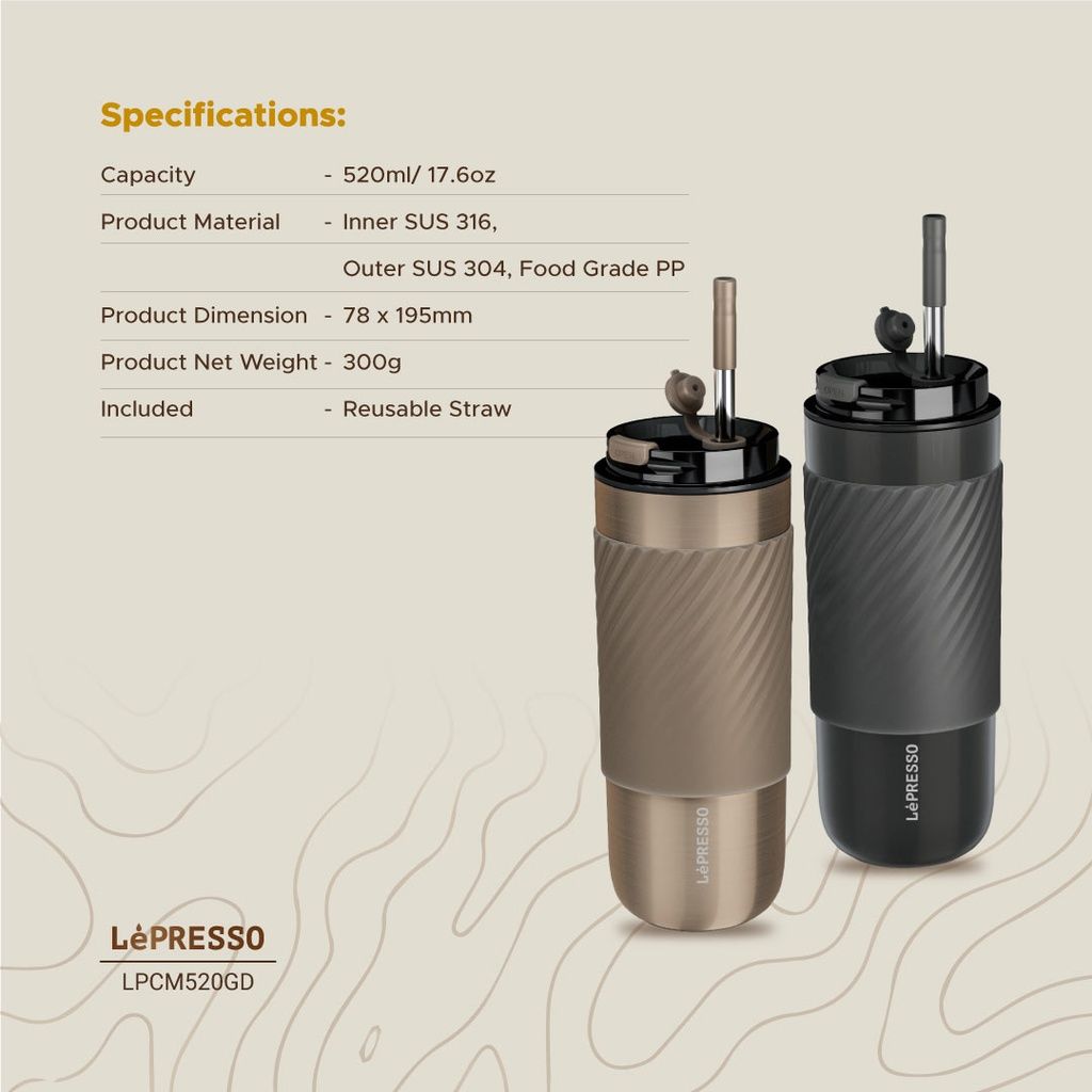 LEPRESSO THERMAL TUMBLER WİTH İNFUSİON FİLTER