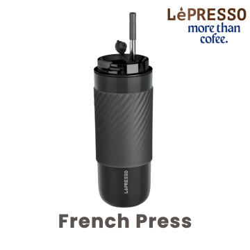 LePresso Stainless Steel Portable French Press - Black