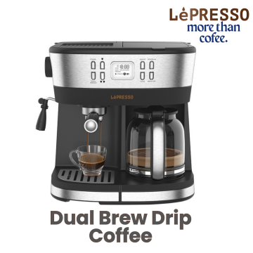 LePresso Dual Brew Drip Coffee & Espresso Machine - Black